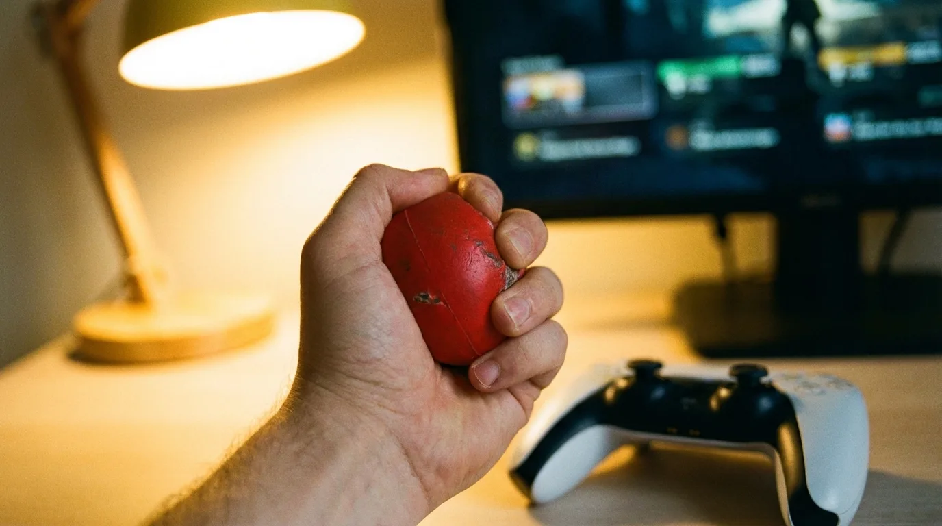 Usar uma bolinha anti-stress e respirar fundo são técnicas rápidas para controlar a ansiedade durante o jogo.